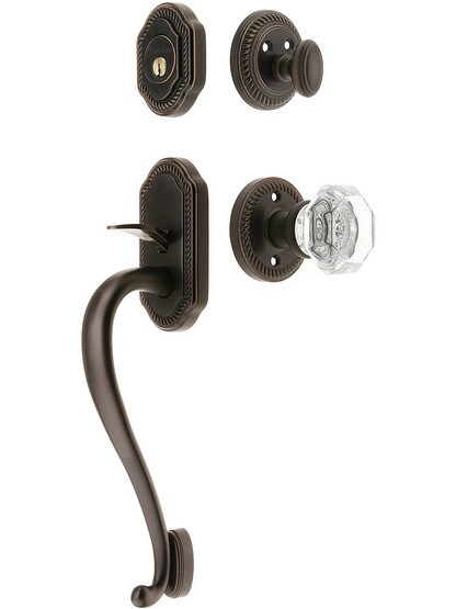 Grandeur "Newport" Thumblatch Entry Door Set With Newport Rosette Interior
